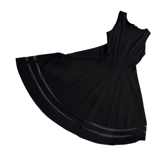 Calvin Klein Dresses & Skirts - Calvin Klein Black Sleeveless Fit & Flare Dress with Satin Trim Size 12